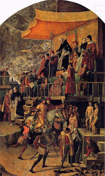 Pedro Berruguete Burning of the Heretics china oil painting image
